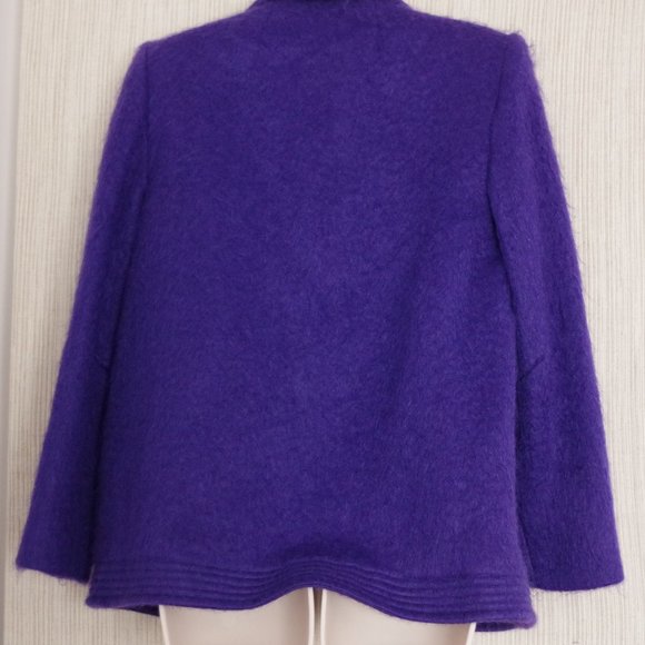 Wayne Stuart Purple Mohair Blend Open Jacket Women Coat Size: US 4 - Picture 2 of 4